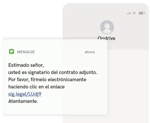 notificación de un documento que debe ser firmado por SMS