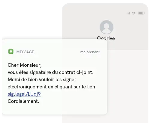 notification d'un document à signé par SMS